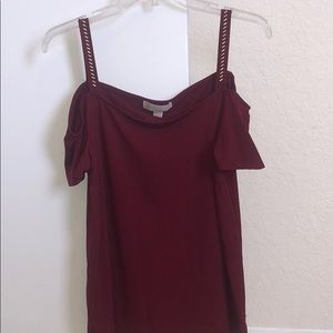 Gold and Red Michael Kors Off the Shoulder Tee